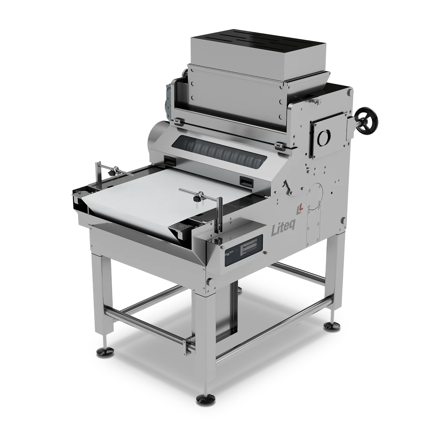 Equipamento de compactação Liteq em estrutura metálica com sistema de alimentação por rolos